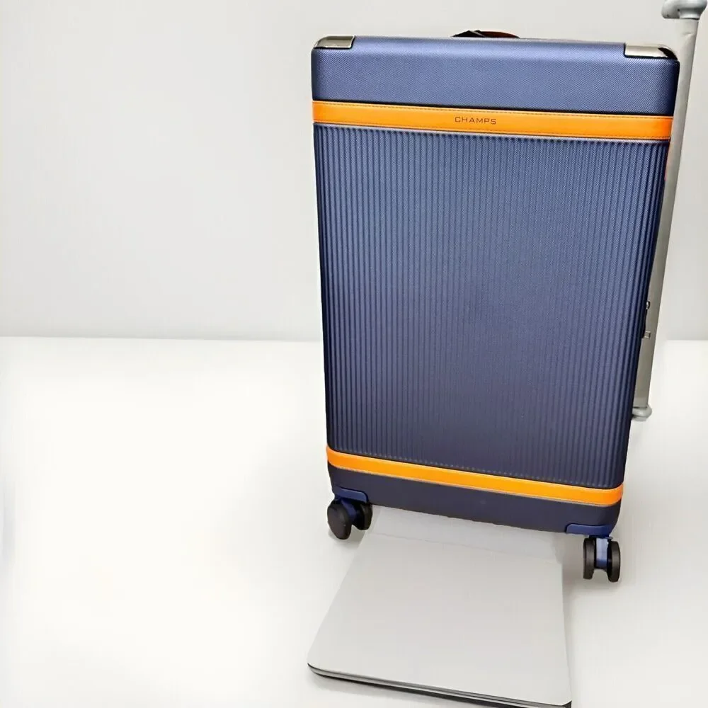 Champs Vintage Air 20 in. Carry on Hardside Spinner Luggage with USB travel bag